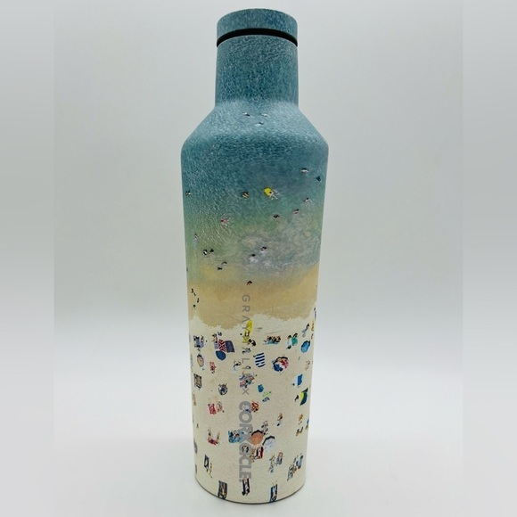 GRAY MALIN X CORKCICLE 16 OZ INSULATED WATER HYDRATION BOTTLE WITH BEACH SCENE - Picture 1 of 13